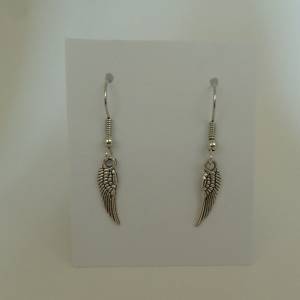 Flügel Ohrringe - antik silber Bild 2