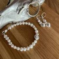 Wunderschönes echtes Perlenarmband mit Echt Silber Herz,Handgefertigtes modernes Perlenarmband,Perlen Bild 1