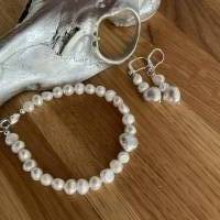 Wunderschönes echtes Perlenarmband mit Echt Silber Herz,Handgefertigtes modernes Perlenarmband,Perlen Bild 2