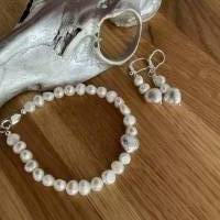 Wunderschönes echtes Perlenarmband mit Echt Silber Herz,Handgefertigtes modernes Perlenarmband,Perlen Bild 4