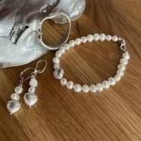 Wunderschönes echtes Perlenarmband mit Echt Silber Herz,Handgefertigtes modernes Perlenarmband,Perlen Bild 6