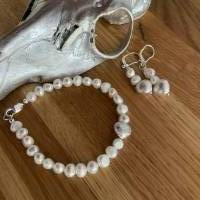 Wunderschönes echtes Perlenarmband mit Echt Silber Herz,Handgefertigtes modernes Perlenarmband,Perlen Bild 9