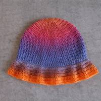 Sommer-Hut, Häkelhut aus tollem Garn mit Farbverlauf Bild 4