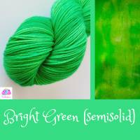 Bright Green Semisolid, Handgefärbte Sockenwolle/Tuchwolle, 4fädig, 100 g Strang Bild 1