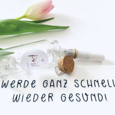 Genesungskarte gute Besserung Flaschenpost 