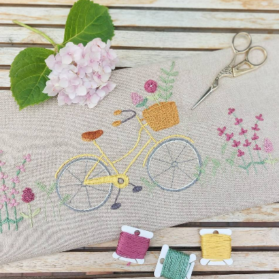 Stickanleitung "Fahrrad" zum Handsticken mit Vorlagen