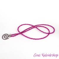 Pinkfarbene 2 mm Spinell Kette mit dekorativem Spiralverschluss Bild 1