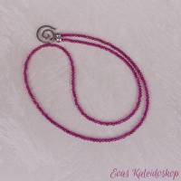 Pinkfarbene 2 mm Spinell Kette mit dekorativem Spiralverschluss Bild 6