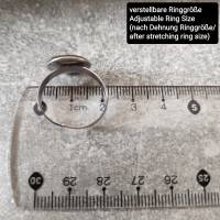 Abalone Muschel Ring Silber, Paua Abalone verstellbarer Ring, Abalone Schmuck, Perlmutt Ring, rund, Statement Ring Bild 8