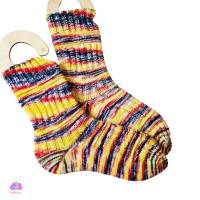 Socken, Größe 40/41, handgestrickt, handgefärbt, Farbe: Clown Bild 1