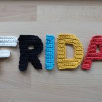 Häkelapplikation Buchstabe oder Zahl, 10 cm, 29 Farben, Biobaumwolle, Handarbeit Bild 5