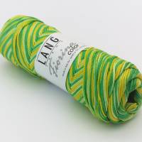 Lang Yarns, Fiorina, Baumwollgarn, grün gelb, 100% Baumwolle, Strickgarn, Häkelgarn, Handarbeiten-DIY Bild 1