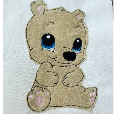 Stickdatei Doodle Teddy Bär mit Blume Applikation Set 2 Applikation  Set 733