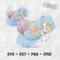 Plotterdatei - Meerjungfrau - maritim - Fisch - PNG - Jpeg - SVG - DXF - Datei - Mithstoff Bild 1