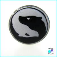 Schiebeperle Hund yin yang HANDARBEIT Hochglanz versiegelt ART 5957 Bild 1