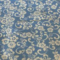 Baumwollstoff - blau weiß - floral - Baumwolle bedruckt - Stoffcoupon  - Nähen - Stoffzuschnitt - DIY-Nähprojekte Bild 1