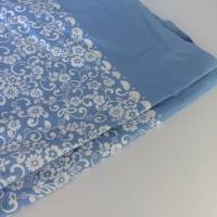 Baumwollstoff - blau weiß - floral - Baumwolle bedruckt - Stoffcoupon  - Nähen - Stoffzuschnitt - DIY-Nähprojekte Bild 2