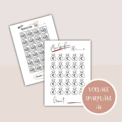 Sparglas, Sparziele, Vorlagen Sparchallenge zum Ausdrucken