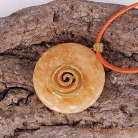Anhänger Orchideen-Calcit Donut mit Spirale Bild 1