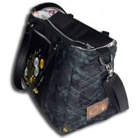 Bestickte personalisierte schwarze Tasche Stickerei Mohnblumen Handtaschen Umhängetaschen Schultertaschen Geschenkidee Bild 5