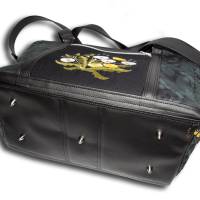 Bestickte personalisierte schwarze Tasche Stickerei Mohnblumen Handtaschen Umhängetaschen Schultertaschen Geschenkidee Bild 7