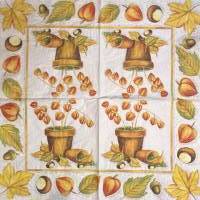 Serviette / Motivservietten Herbstblätter und Früchte (48) - 1 einzelne Serviette Bild 1