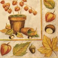 Serviette / Motivservietten Herbstblätter und Früchte (48) - 1 einzelne Serviette Bild 2