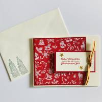 Weihnachtskarte Rot-Vanille☆ Handarbeit Unikat Bild 1