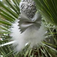 Engel  Glücksbringer Schutzengel silberfarben Weihnachtsengel Anhänger aus Nudeln Bild 2