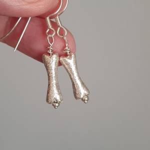 Ohrringe Hund ,hängend ,Silber Knochen, Geschenk Hundebesitzer Bild 5