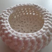 Utensilo, Körbchen aus Textilgarn, Aufbewahrung, 16 cm, creme-weiß Bild 2