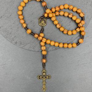 Rosenkranz mit Perlen und Kreuz aus Metall, Geschenk für Eltern, Kreuz aus Metall, Bild 2