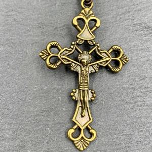 Rosenkranz mit Perlen und Kreuz aus Metall, Geschenk für Eltern, Kreuz aus Metall, Bild 5