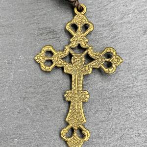 Rosenkranz mit Perlen und Kreuz aus Metall, Geschenk für Eltern, Kreuz aus Metall, Bild 7