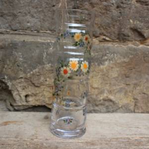 Vase Glas Emaillefarben Handbemalt Blumendekor 50er 60er Jahre Bild 1