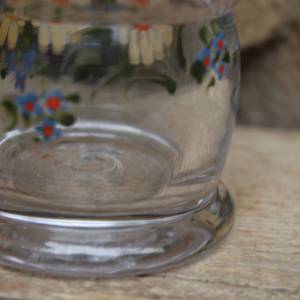 Vase Glas Emaillefarben Handbemalt Blumendekor 50er 60er Jahre Bild 6