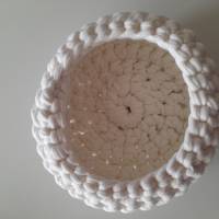 Utensilo, Körbchen aus Textilgarn, Aufbewahrung, 16 cm, creme-weiß Bild 1