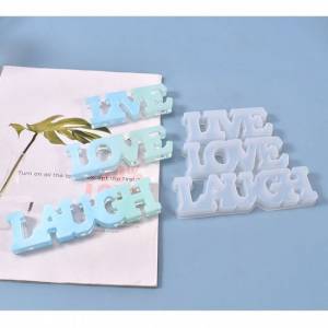 Silikon Gießform Live Love Laugh Schriftzug Resin Epoxid Harz Form 162x135x14mm DIY leben lieben lachen Bild 1