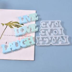 Silikon Gießform Live Love Laugh Schriftzug Resin Epoxid Harz Form 162x135x14mm DIY leben lieben lachen Bild 2