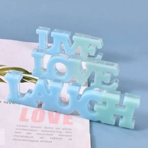 Silikon Gießform Live Love Laugh Schriftzug Resin Epoxid Harz Form 162x135x14mm DIY leben lieben lachen Bild 5