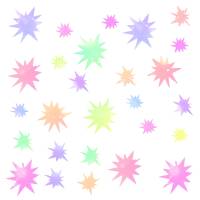 231 Wandtattoo Sterne Regenbogen gelb rosa lila grün Aquarell - in 6 versch. Größen erhältlich Bild 1