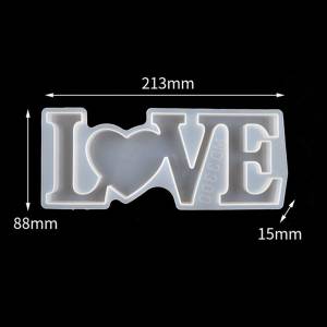 Silikon Gießform LOVE Schriftzug mit Herz Resin Epoxid Harz Form 21,3x8,8cm, DIY Bild 2