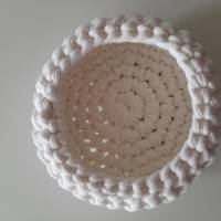 Utensilo, Körbchen aus Textilgarn, Aufbewahrung, 14 cm, creme-weiß Bild 1