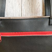 Handtasche schwarz/kork mit vielen Reißverschlussfächern Bild 8