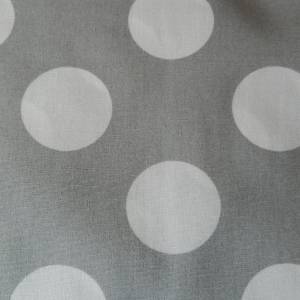 Baumwollstoff - grau mit großen weißen Punkten - ab 25 cm Bild 2