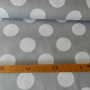Baumwollstoff - grau mit großen weißen Punkten - ab 25 cm Bild 3