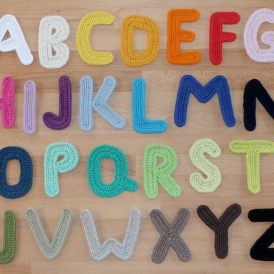Häkelanleitung große Buchstaben-Applikationen A-Z, gesamtes Alphabet, pdf-Datei