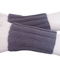 Pulswärmer 100 % Merino-Wolle handgestrickt grau oder Wunschfarbe - Damen - Einheitsgröße - Modell 20 Bild 4