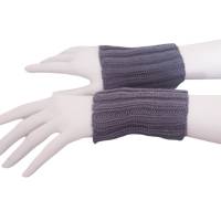 Pulswärmer 100 % Merino-Wolle handgestrickt grau oder Wunschfarbe - Damen - Einheitsgröße - Modell 20 Bild 5