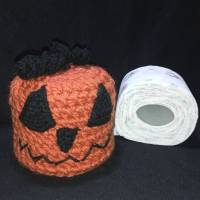 Klopapierhut,Toilettenpapier Wächter - Kürbis mit Locken, Klorollenhut, handgemacht, Halloween Bild 7